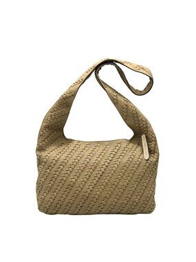 Lodis Tan Woven Leather Solstice Hobo Bag